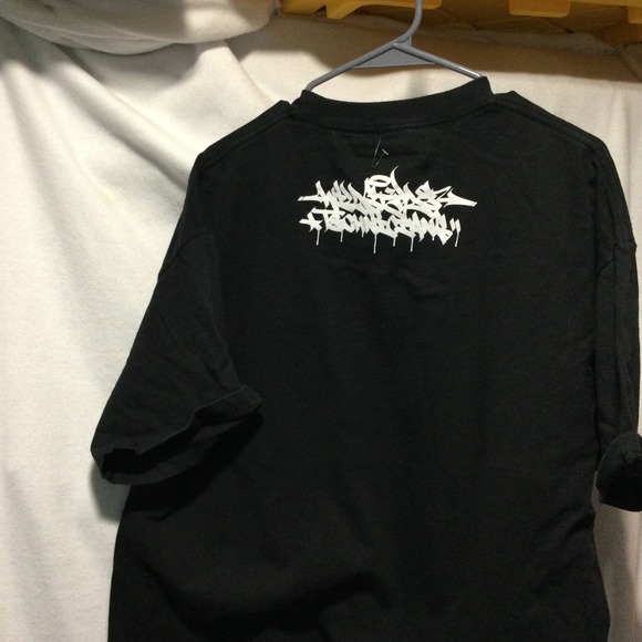 VIVID GRAFFITI ART T SHIRT XL BLACK ORANGE TEAL DRIPPING STREETWEAR - Picture 3 of 5